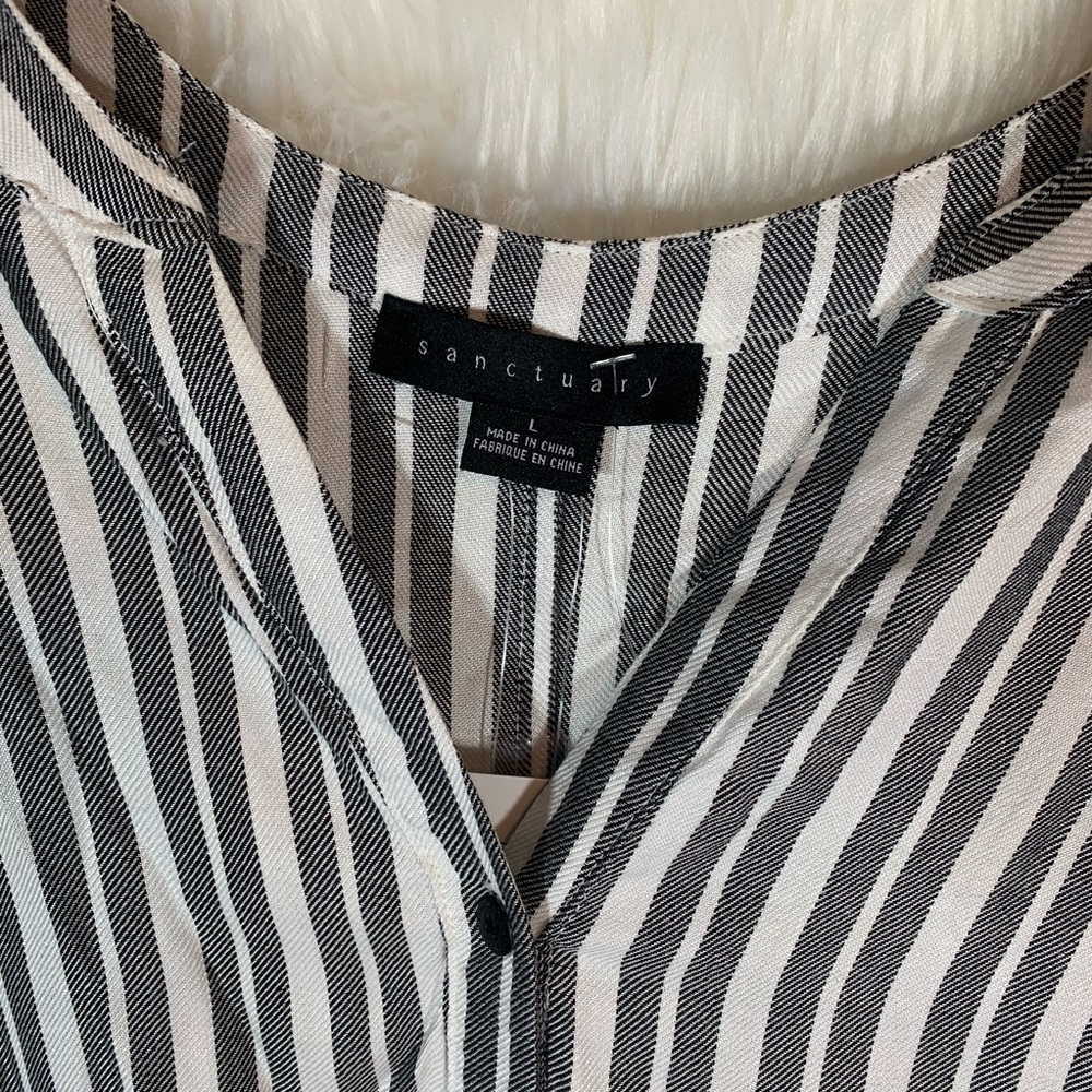 Sanctuary Black/White Craft Tie-front Shirt - Picture 7 of 8